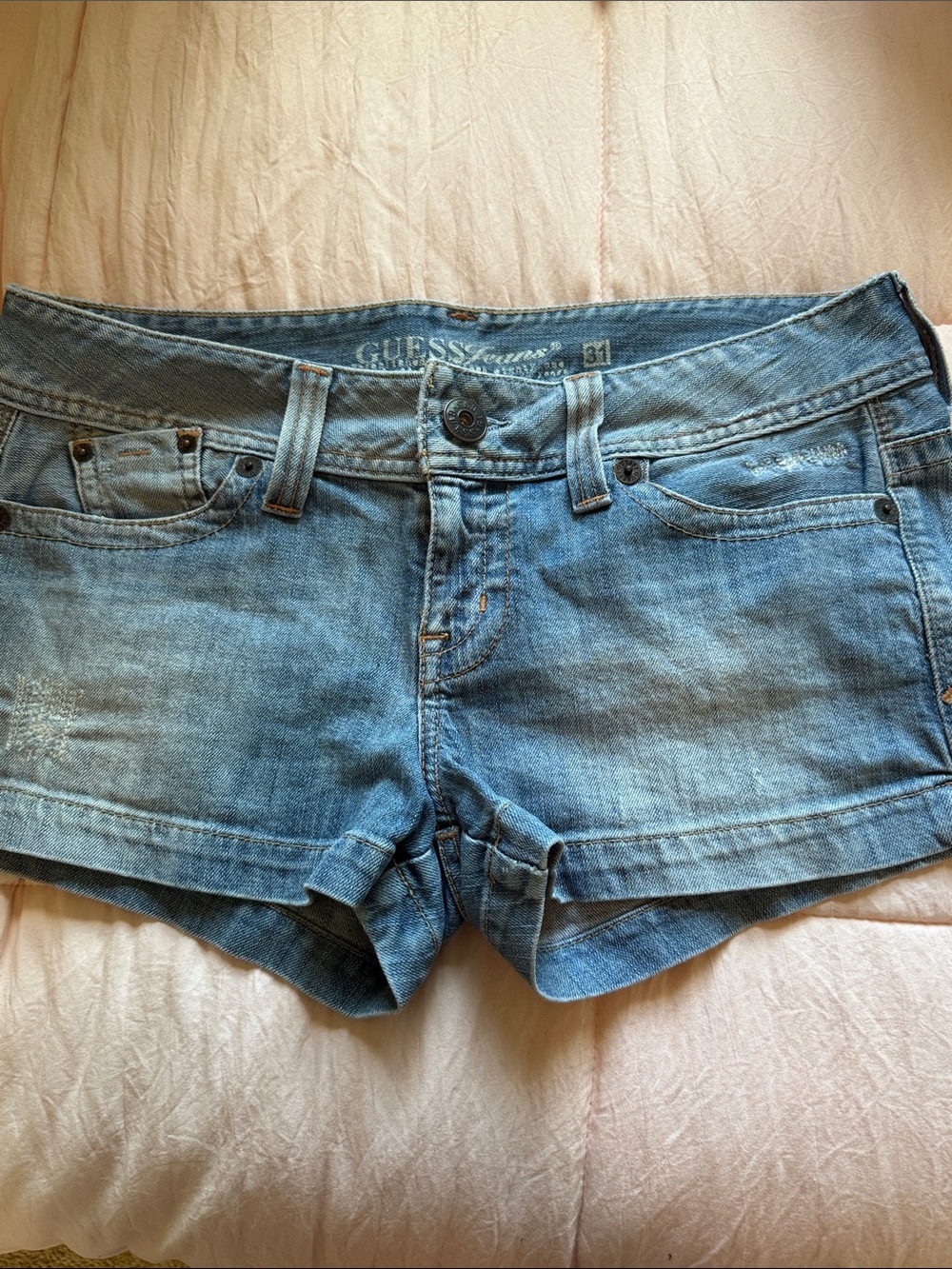 GUESS Light Blue Denim Cutoff Shorts